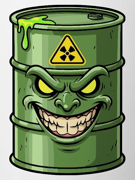 Green barrels with a grim grin