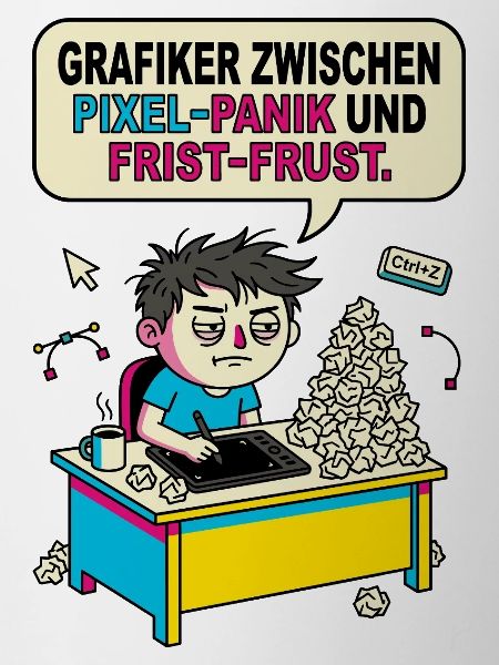 Grafiker Pixel Panik Frust Humor