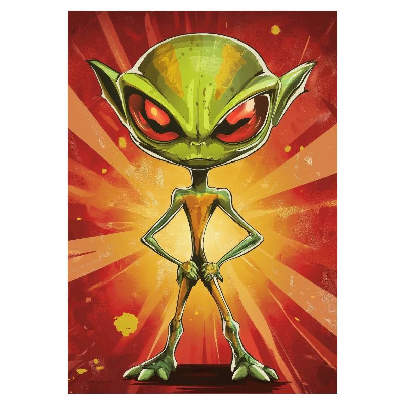 Little alien in explosion light