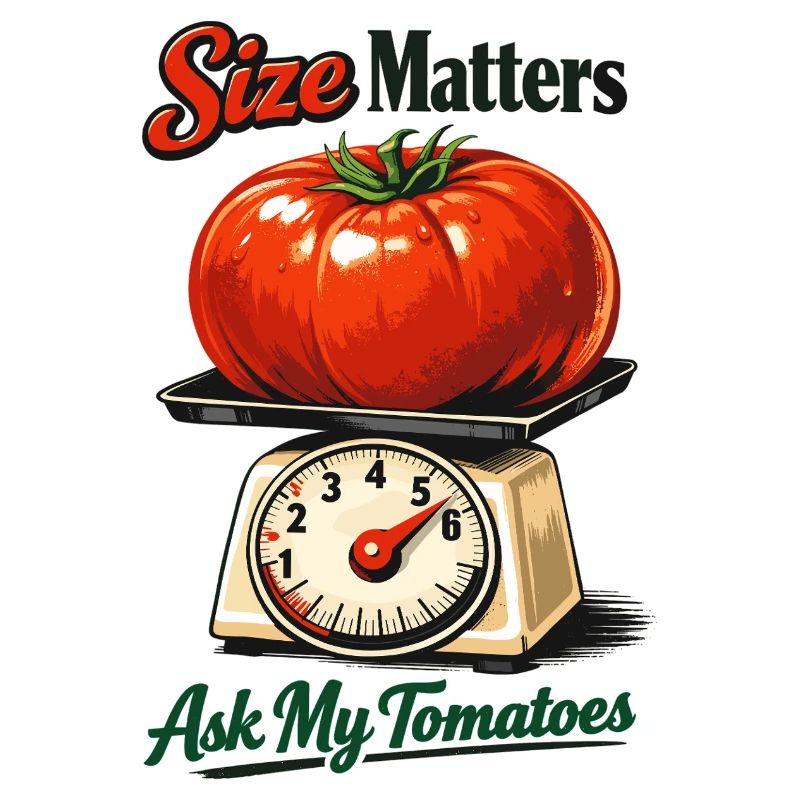 La taille compte : Tomate géante drôle sur des balances