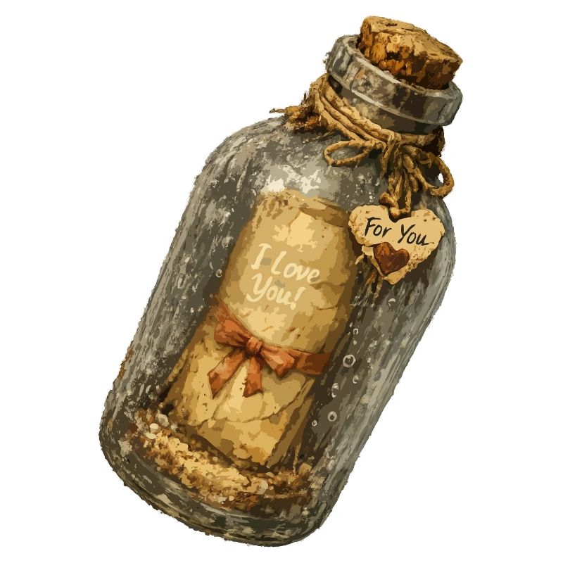 Vintage-Botschaft in einer Flasche
