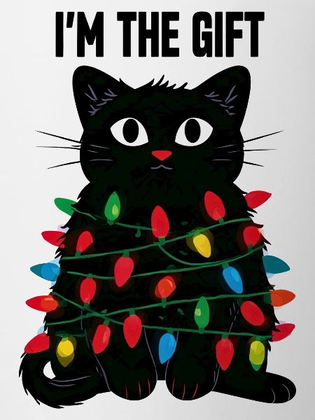 Kater mit Lichterkette