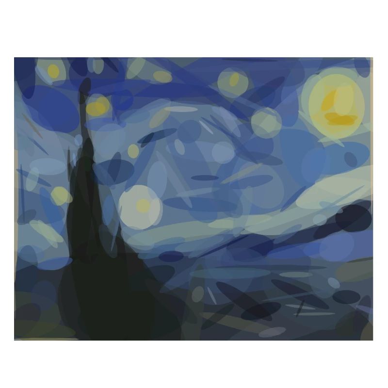 Starry Night - circles and ellipses