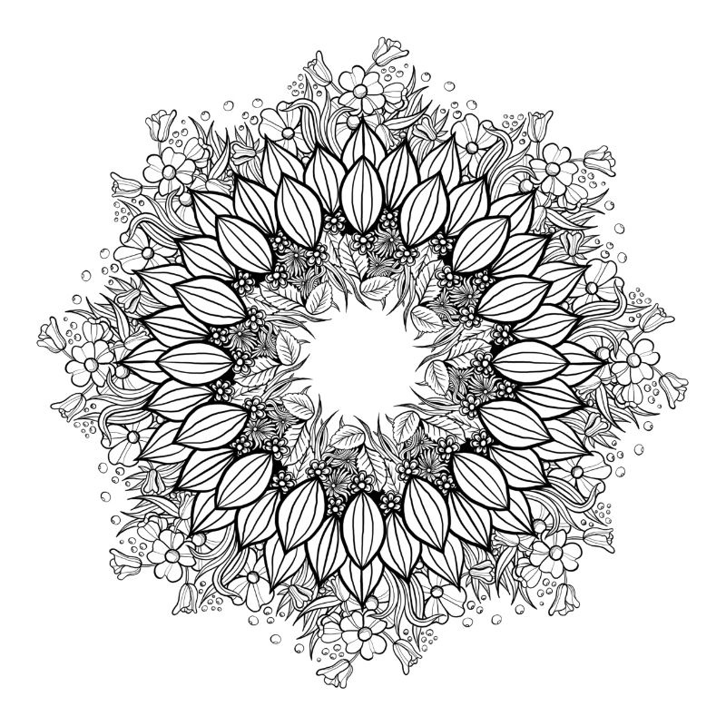 Couronne de fleurs - noir