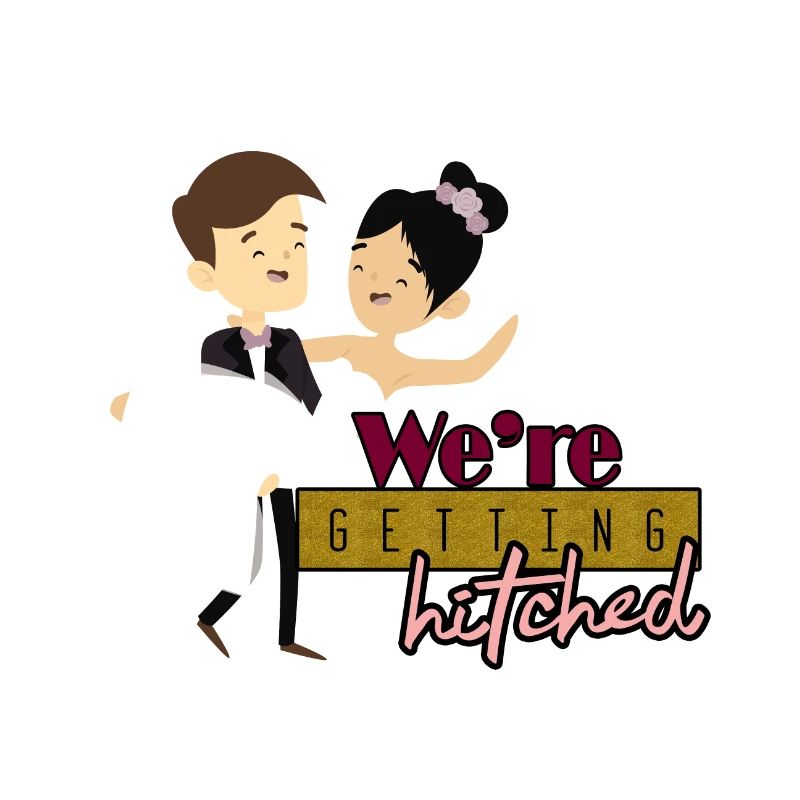 Getting Hitched black Souvenir, Gift, Gift Idea