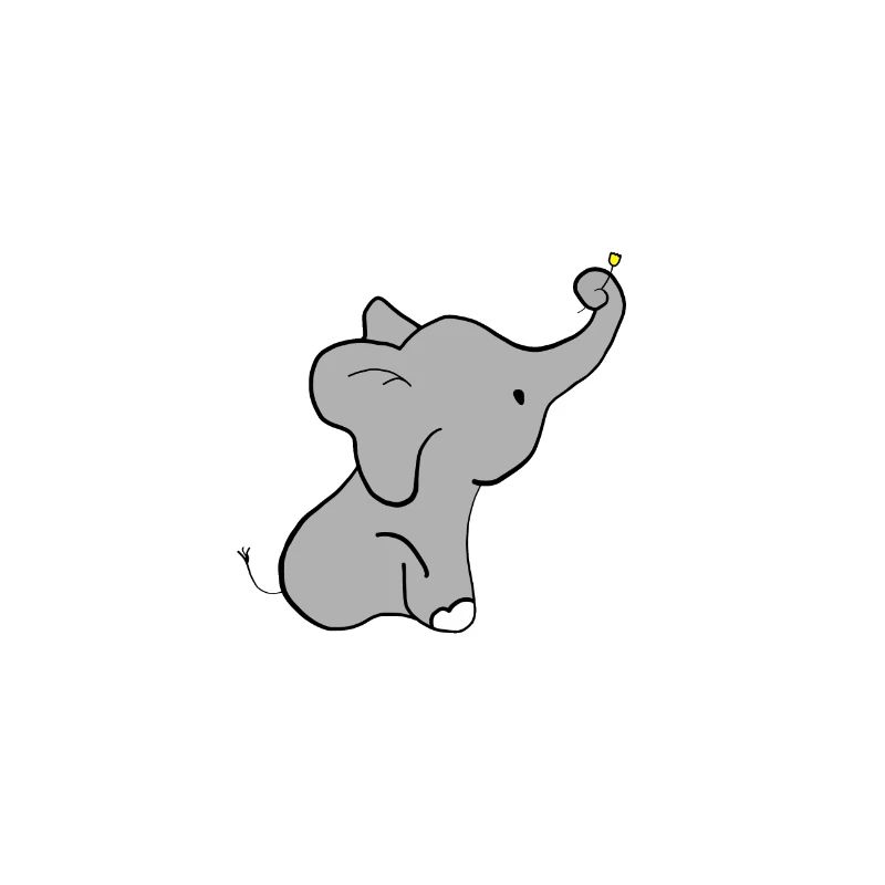 Petit éléphant avec fleur