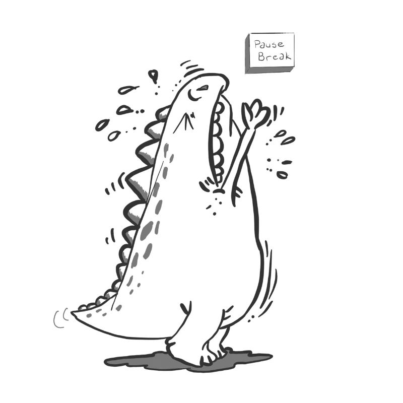 mignon drôle t-rex dinosaure pause pause