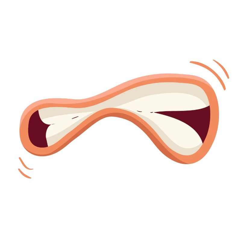 Visage drôle en colère / bouche triste mal