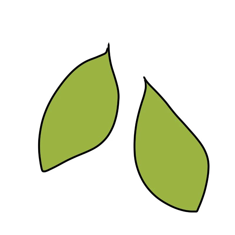Icône de feuille à deux feuilles