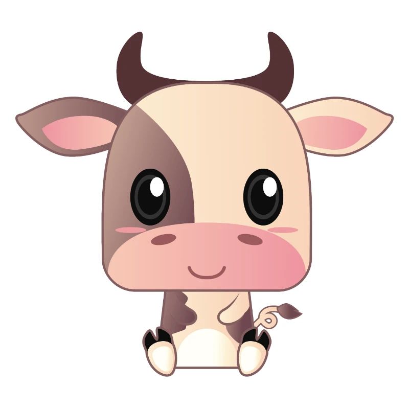 Dessin animé mignon bébé vache