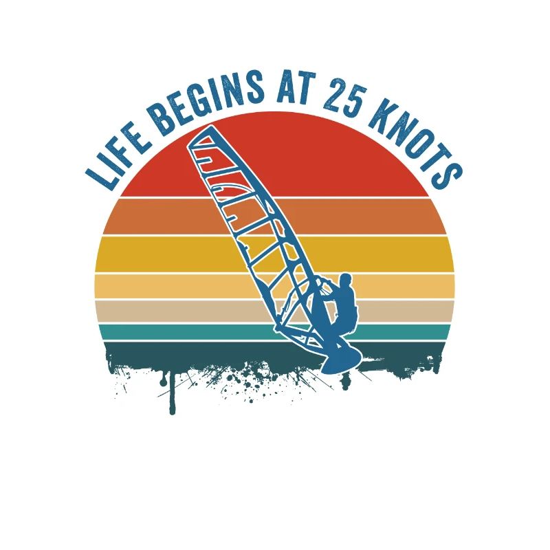 Das Windsurferleben beginnt bei 25 Knoten