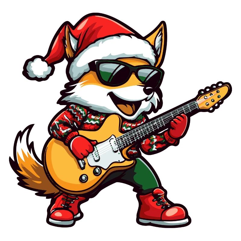 Fox Christmas Rocker Guitare