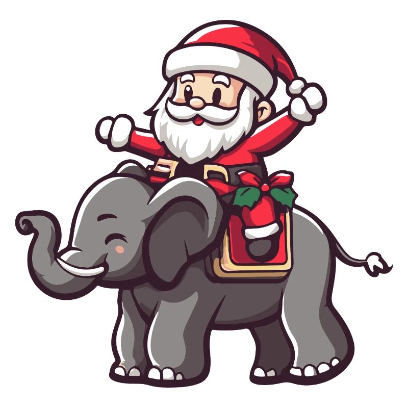 Éléphant Père Noël