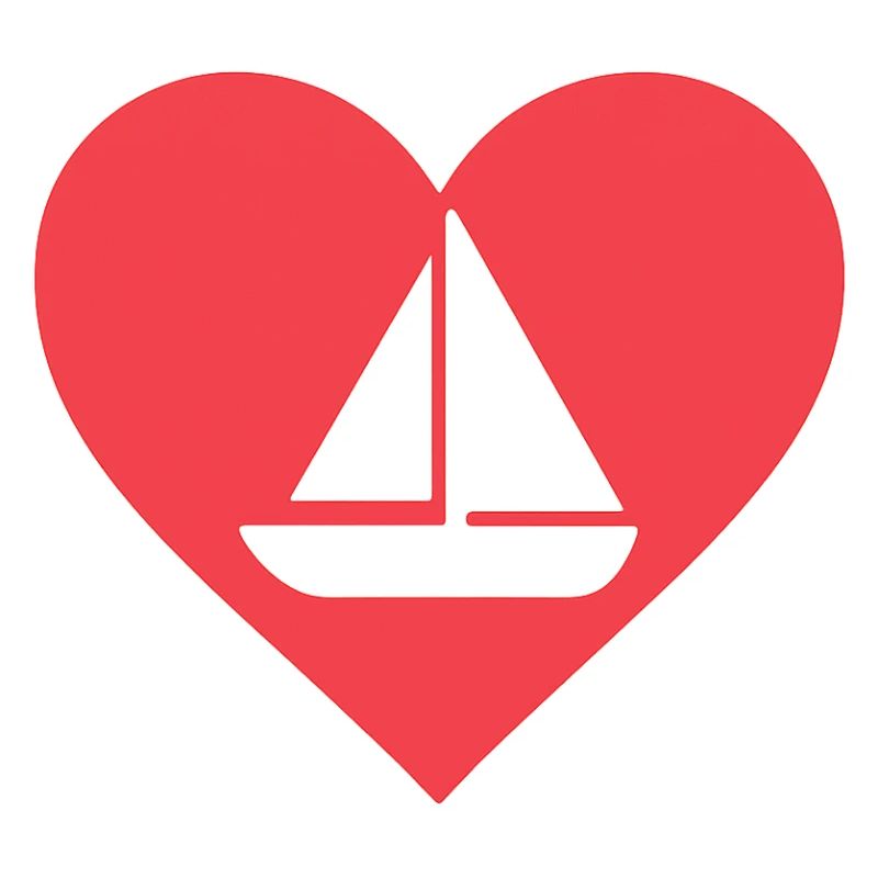 Herz mit Segelboot Design