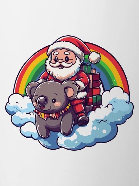 Koala Santa Claus Rainbow