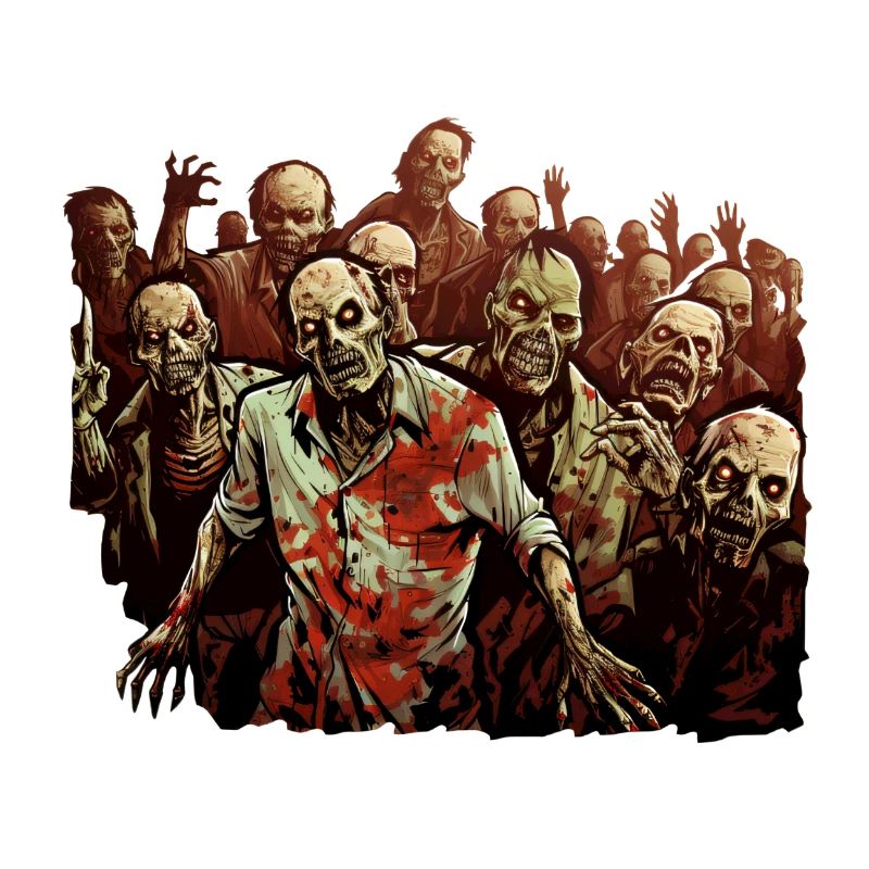 Groupe de zombies d’Halloween