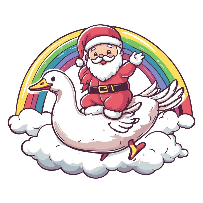 Oie Père Noël Arc-en-ciel