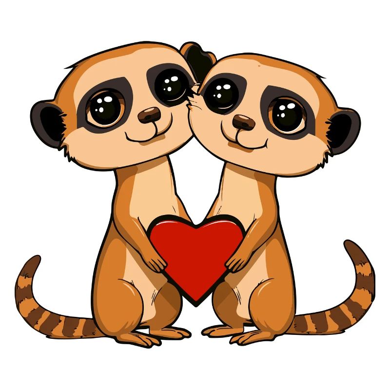 Erdmännchen Paar Valentinstag