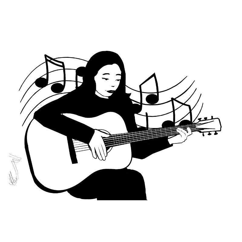 A classical folk guitarist playing guitar