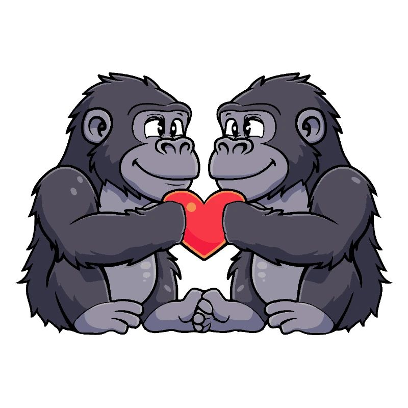 Couple de gorilles Saint-Valentin