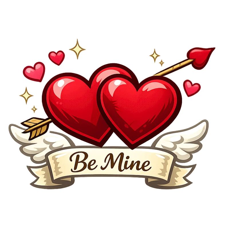 Be Mine: Doppelherzen mit Pfeil