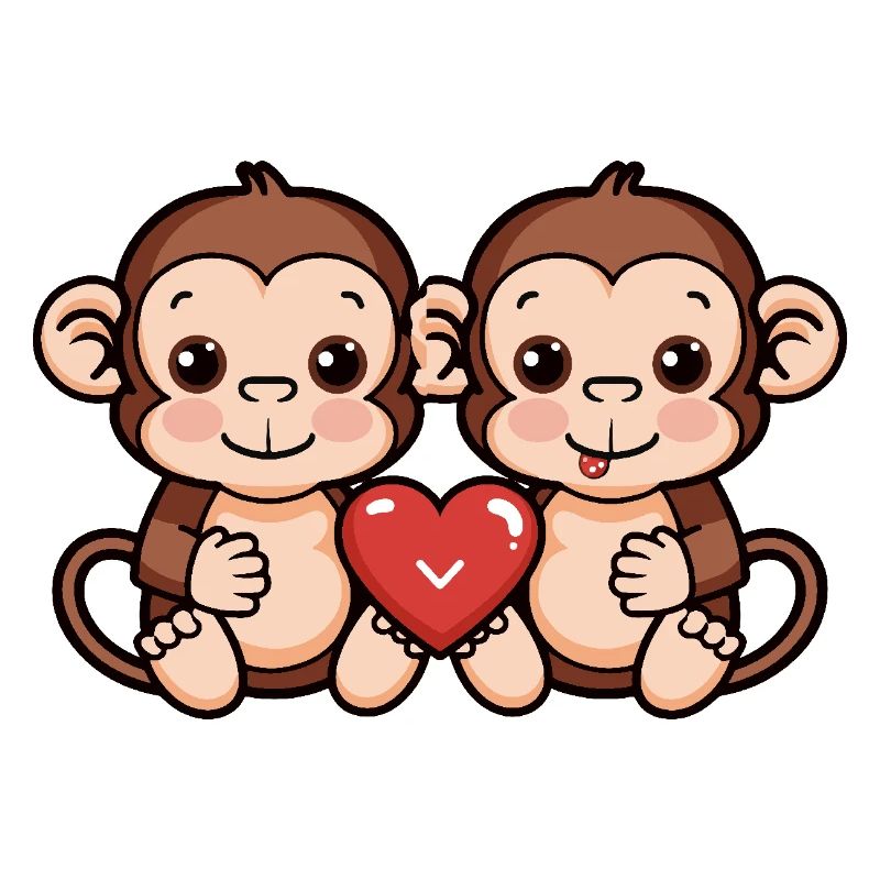 Couple de singes Saint-Valentin