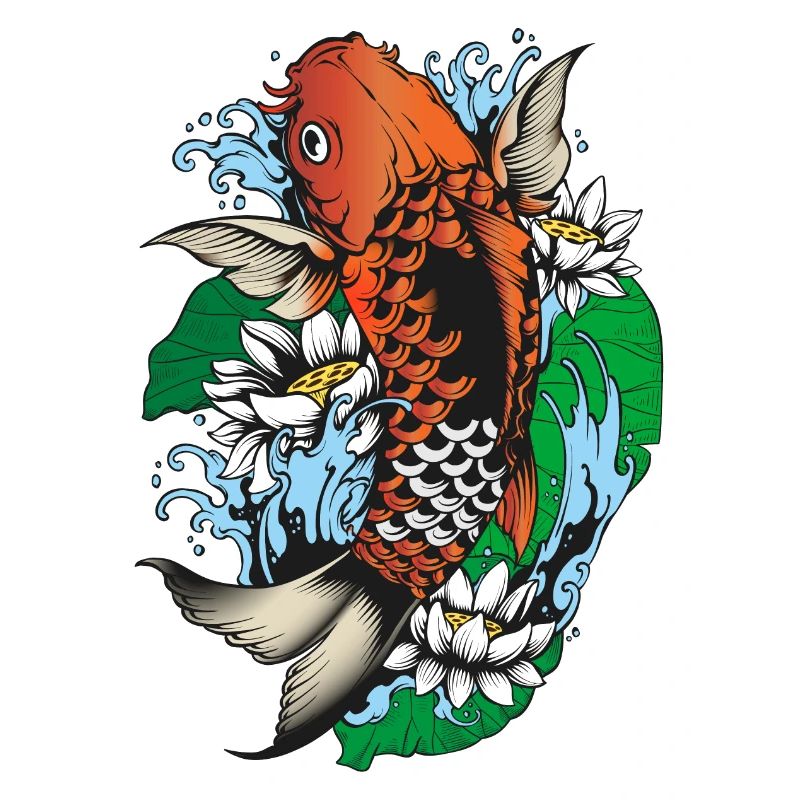 Koi aux nénuphars
