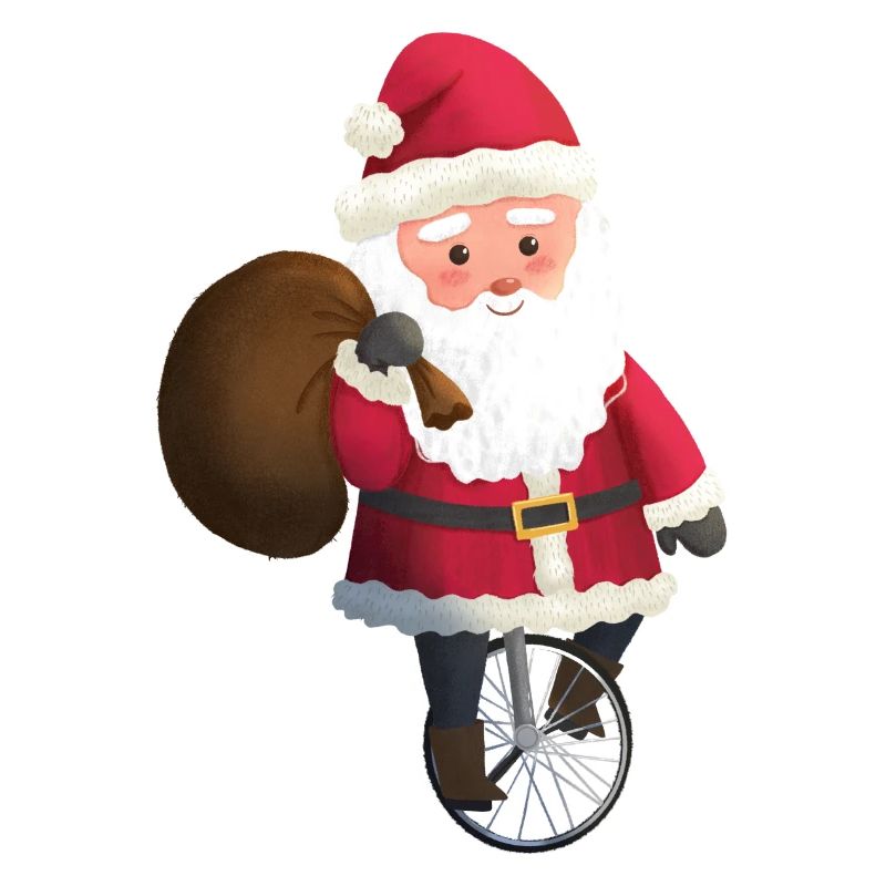 Saint-Nicolas sur un monocycle