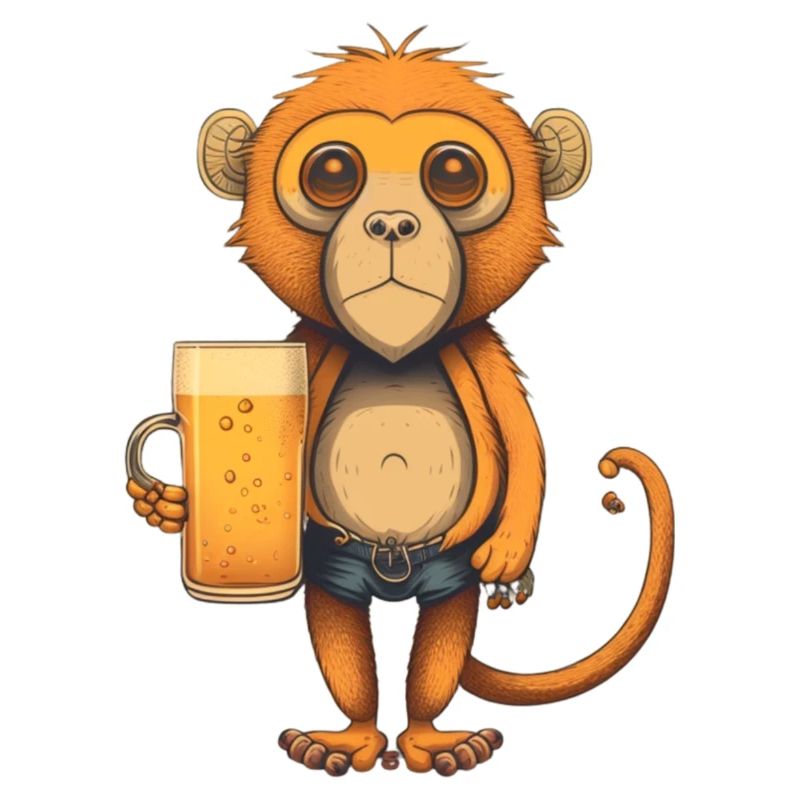 Funny monkey with beer