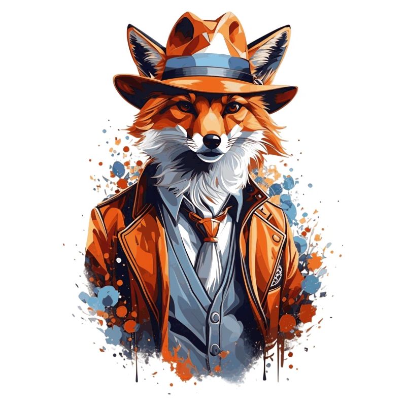 Renard avec chapeau