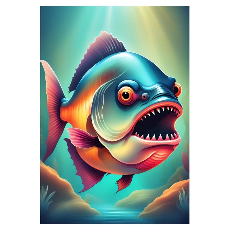 Angry looking piranha fish