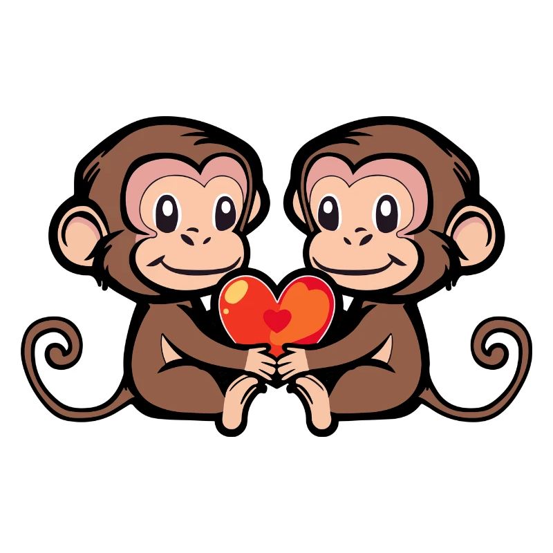 Cœur de Singe En Amour Saint Valentin