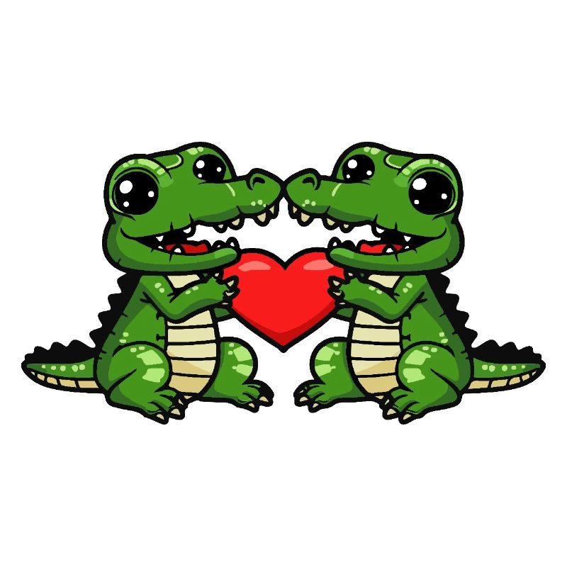 Alligator Paar Valentinstag