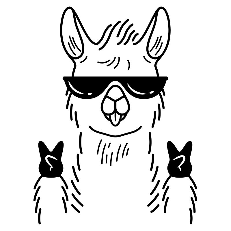 Llama Alpaca Peace Hand Gesture