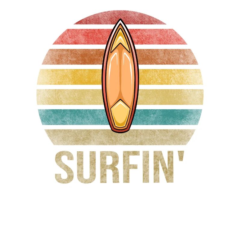 Surf or Die Surfboard Summer Retro Coucher de soleil