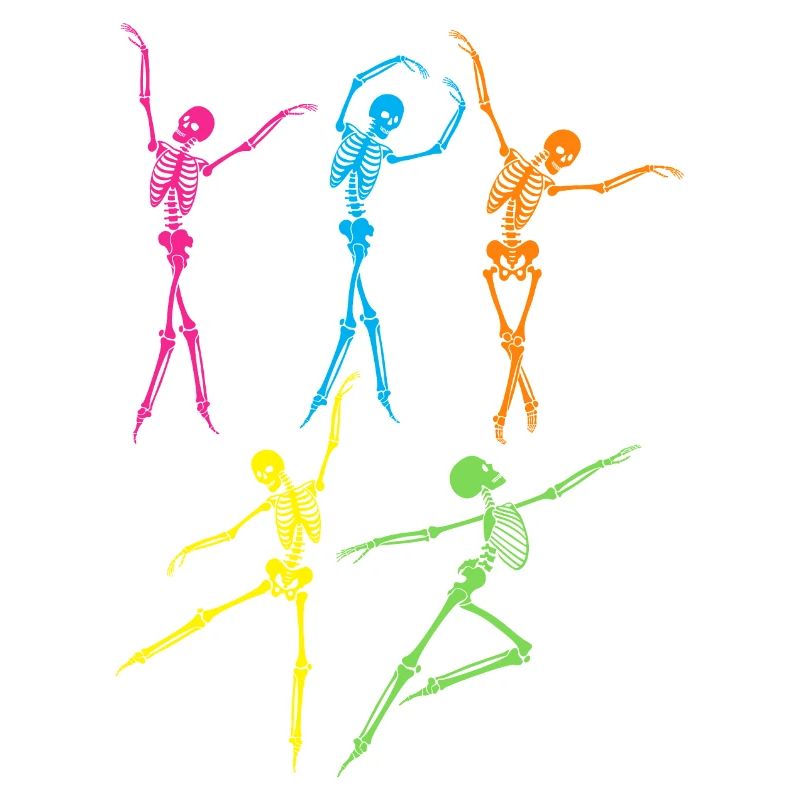 Colorful Dancing Skeletons