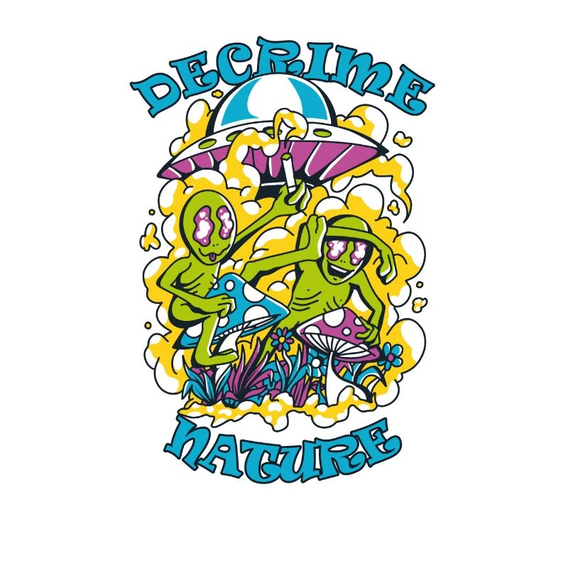 Decrime Nature Colorful Magic Mushroom Aliens
