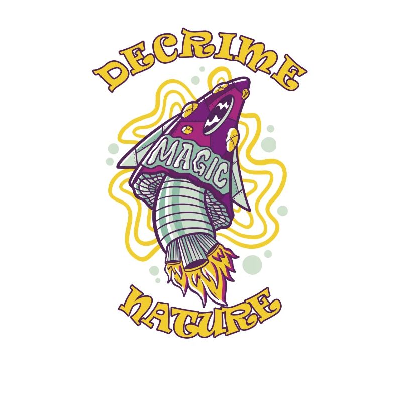 Decrime Nature Coloré Magic Mushroom Rocket