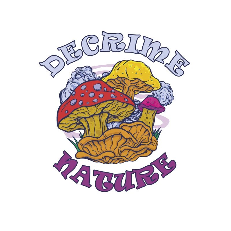 Decrime Nature Colorful Magic Mushroom Trippy