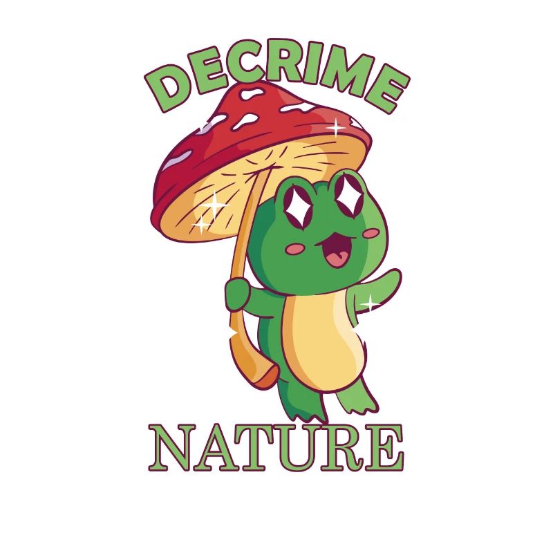 Decrime Nature Grenouille champignon colorée