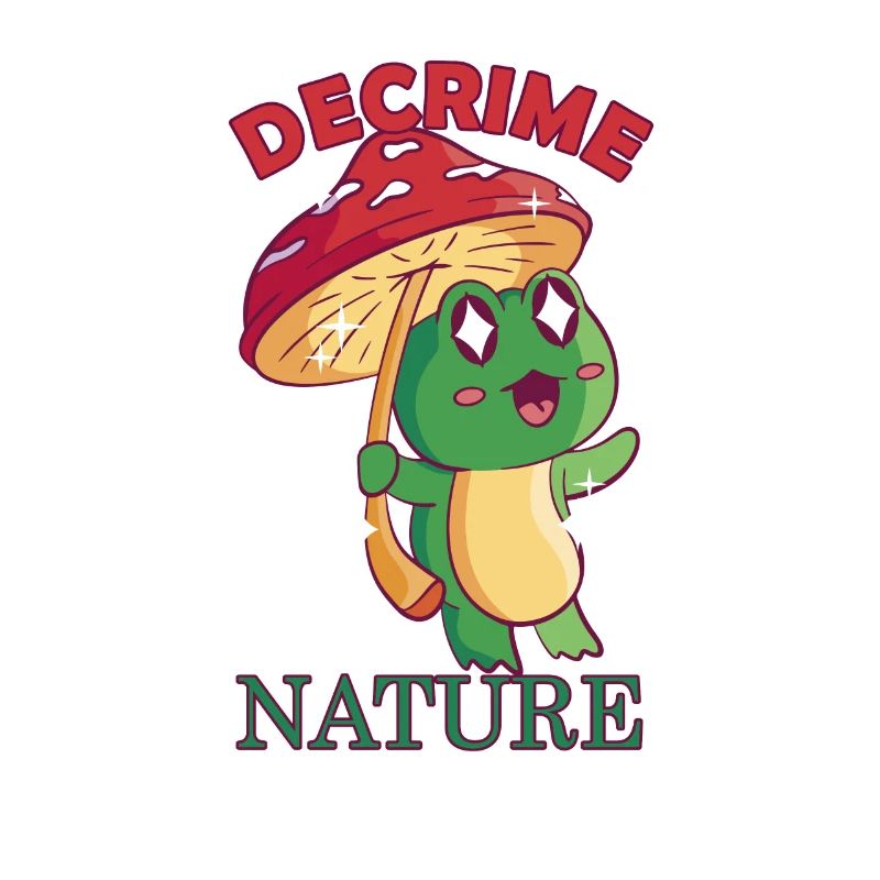 Decrime Nature Grenouille champignon colorée