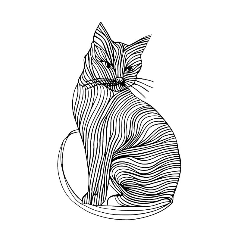 Lignes art chat #cat