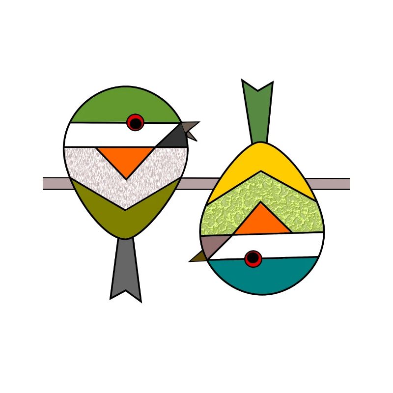 Bird 2 abstract geometric sparrows