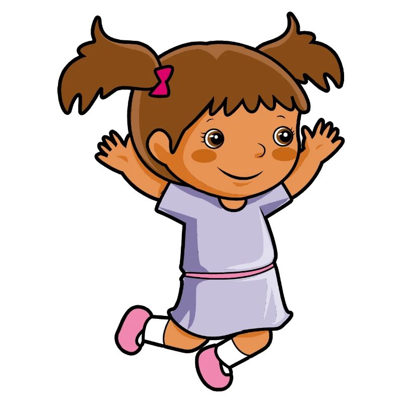 Mädchen springt Einschulung Freude Kindergarten