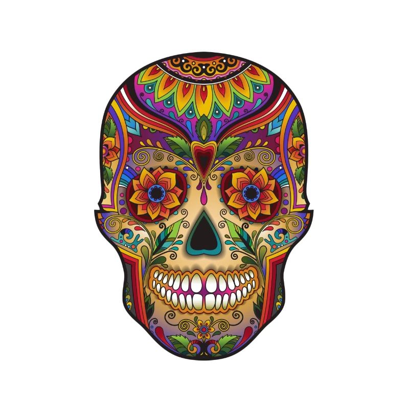 Crâne avec visage coloré