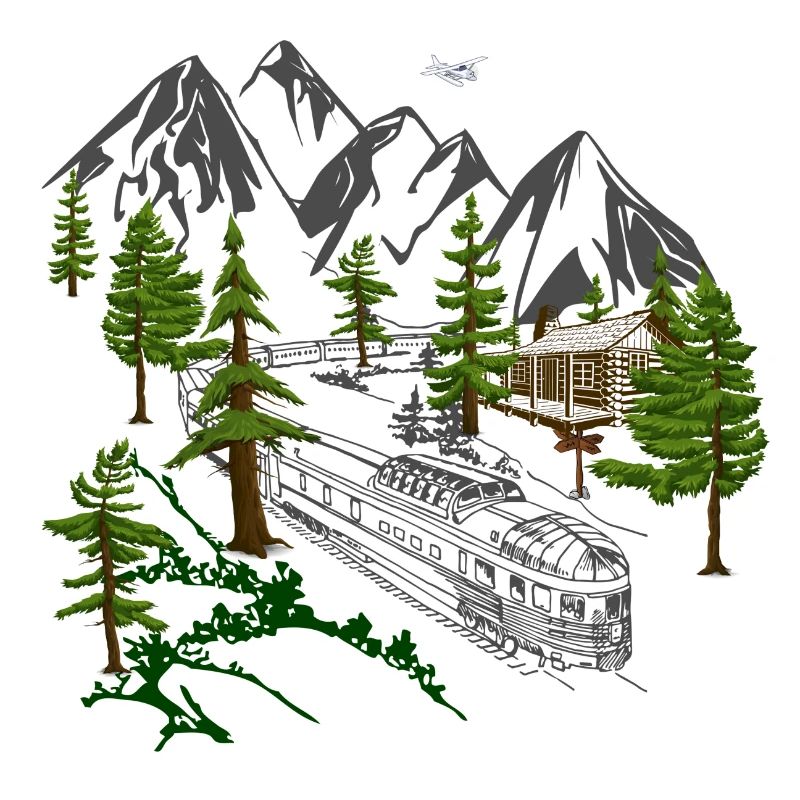 Train Railway Mountains