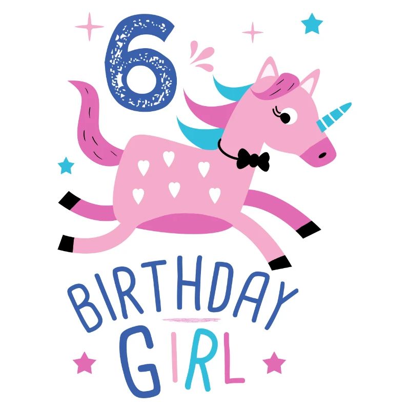 6. Geburtstag Mädchen 6 Jahre Licorn Einhorn