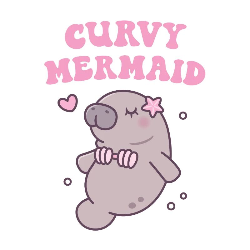 Cute Manatee With Bikini Curvy Mermaid Funny