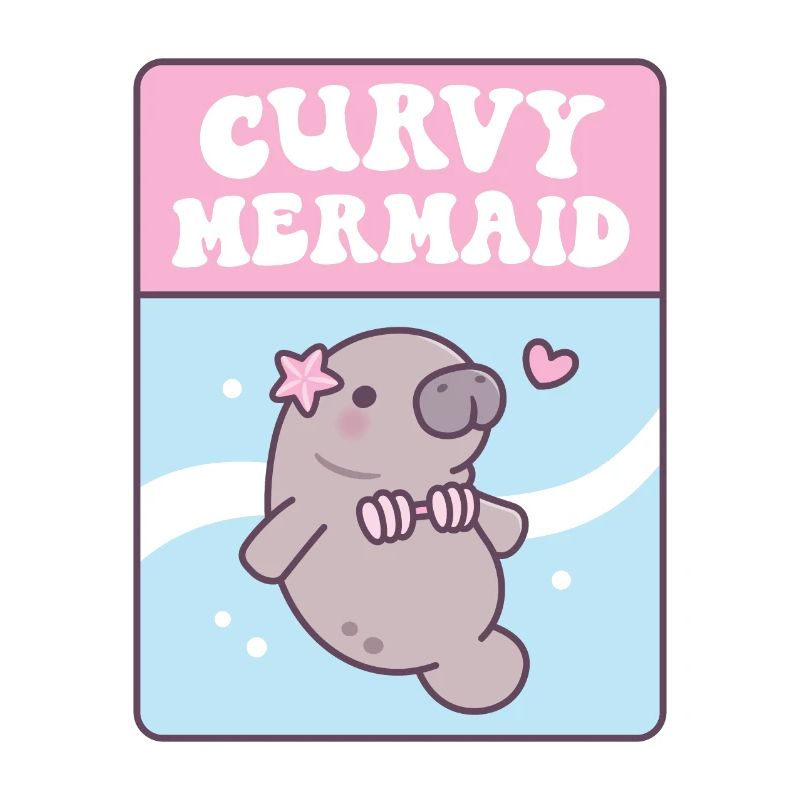 Cute Manatee Curvy Mermaid Funny