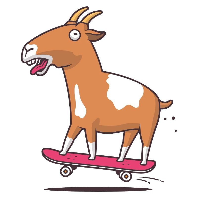 Skateboarding Goat